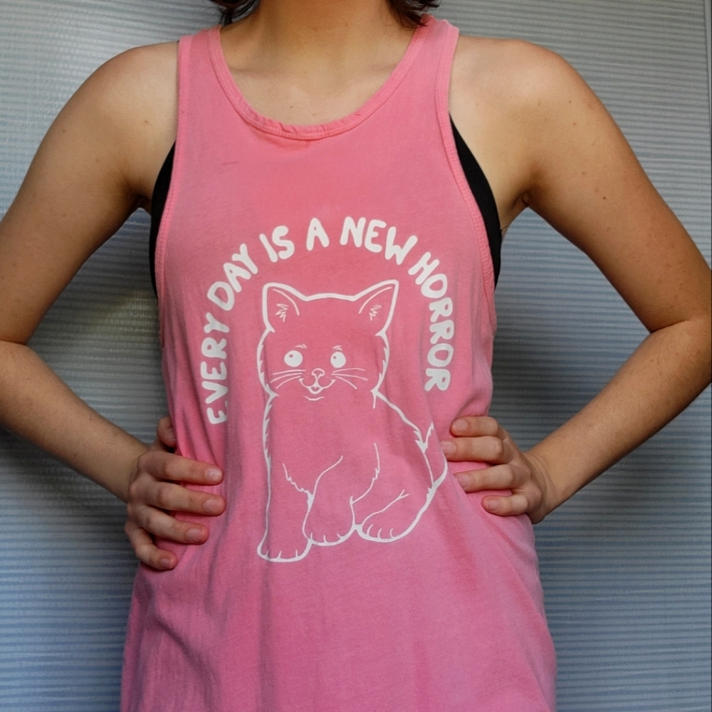 Pink Kitty Cat Horror Tank-Top